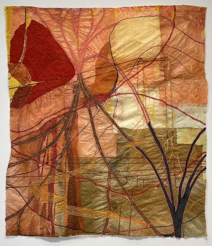 Red and orange collage evoking fires