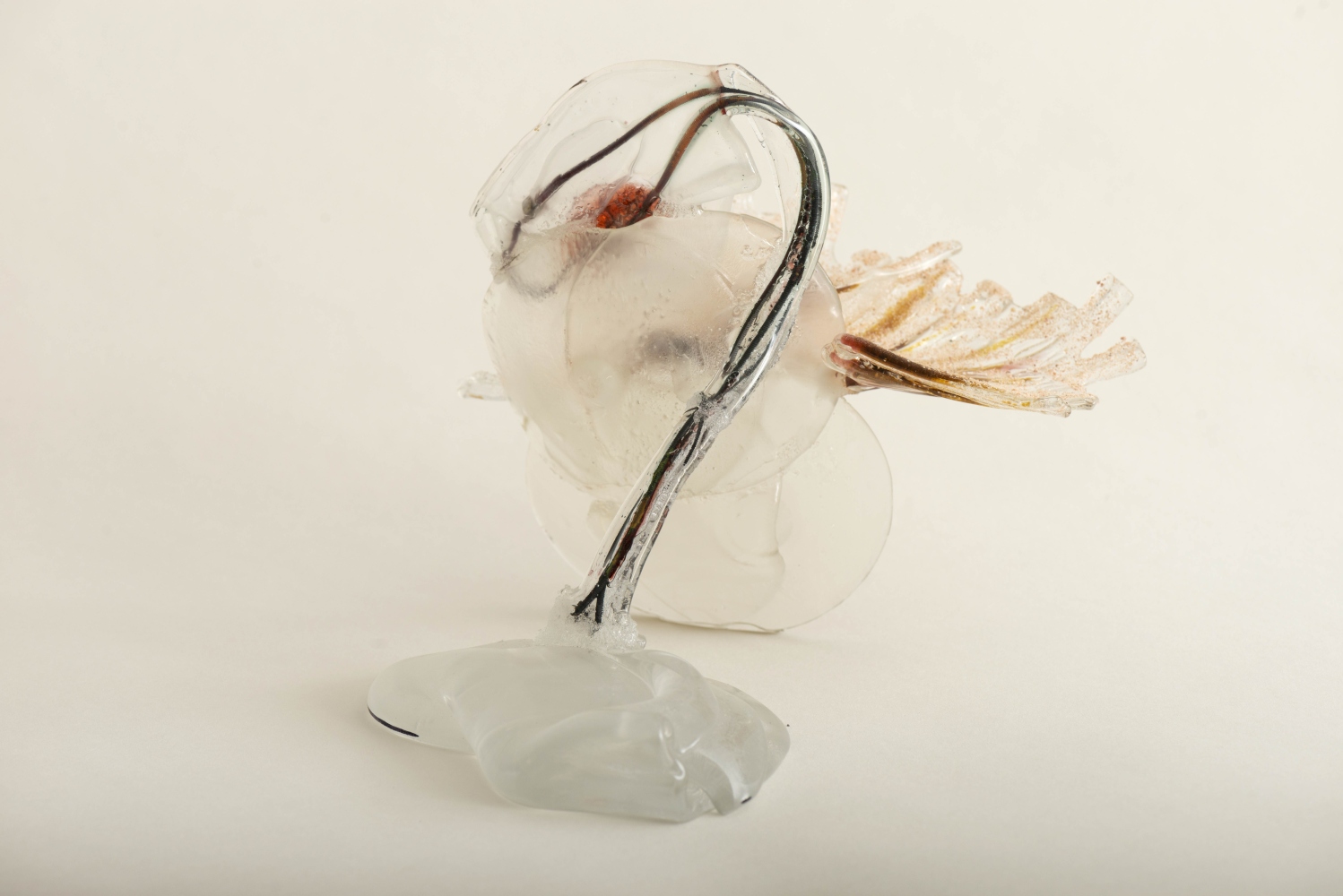 Small curvy tabletop glass sculpture