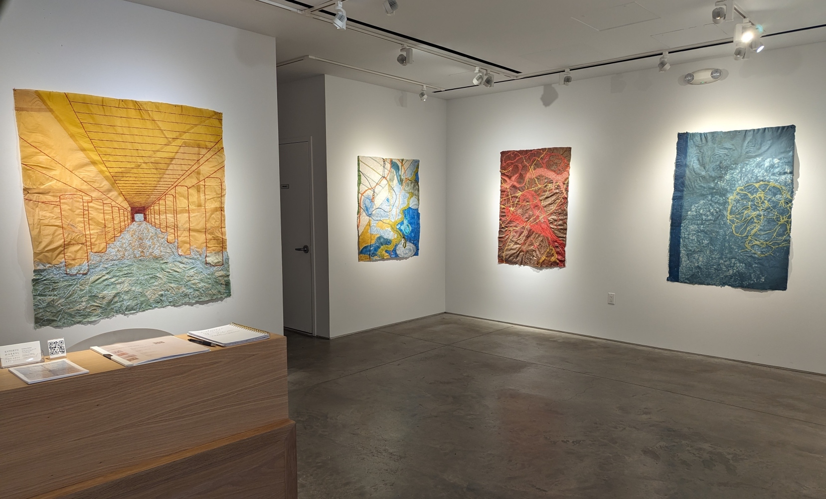 installation view of 4 drawings