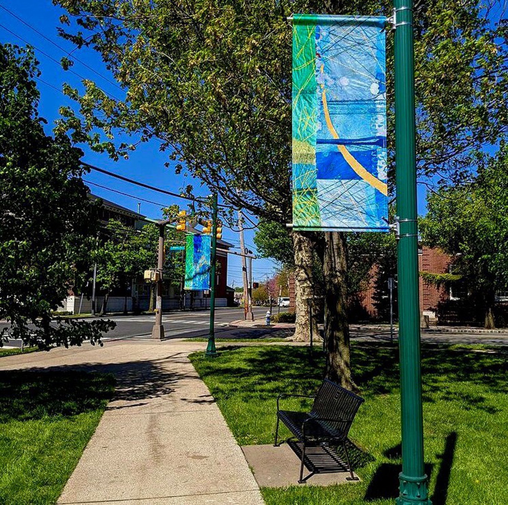 sidewalk and banner